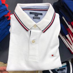 thumbnail for Tommy Short-Sleeved Polo Shirt Men&#039s Solid Color Lapel T-Shirt Half-Sleeve Pique Cotton Authentic