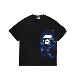 thumbnail for European and American Trendy Ape Head Side Print Fashion Brand Loose Versatile Youth Sports Short-Sleeve T-Shirt Cotton