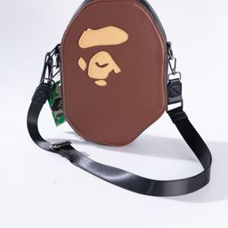 thumbnail for Cross-border Japanese trendy brand accessories Yuan people pattern PU leather zipper crossbody bag Yuan head and shoulder bag backpack shoulder bag