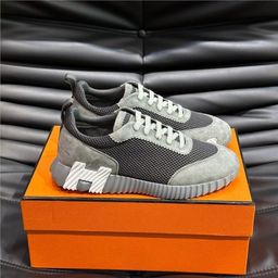 thumbnail for Foreign Trade Guangzhou Goods European Classy Sports and Casual Shoes New Style Genuine Leather Breathable Lace-Up Running Men's Shoes Trendy Brand