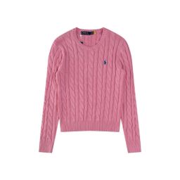 thumbnail for 25. Cross-border Ruff Pony Classic Small Label Embroidered Crew Neck Pullover Cable Cardigan Sweater Unisex Same Top