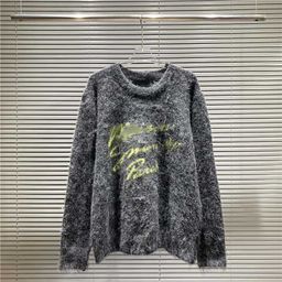 thumbnail for Correct version autumn and winter letter logo embroidery crew neck jacquard casual loose sweater knit men's and women's cross-border