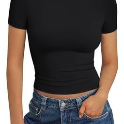 thumbnail for Cross-border European and American women's slim T-shirt, hot girl summer pullover top, thin crew neck fashion milk thread short sleeve