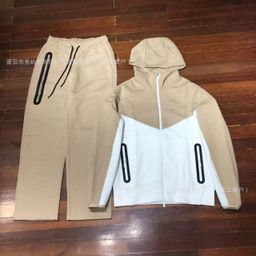 thumbnail for 26 Spring and Autumn New Casual Sports Air Layer Hooded Jacket and Sweatpants Set 454 and 461