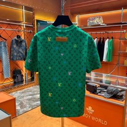 thumbnail for 2025 summer new alphabet print patch round neck luxury fashion versatile short-sleeved top unisex