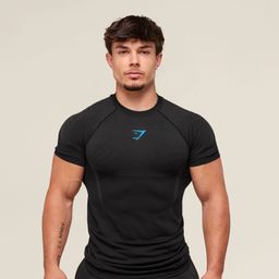 thumbnail for Gymshark/Onyx Men's T-Shirt Sports Fitness Quick-Drying Breathable Elastic Round Neck Short-Sleeved Tight Training Clothes