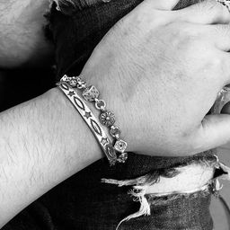 thumbnail for Fashion dice bracelets, cross bracelets, men's bracelets, women's trendy models, retro personality, handsome, punk hip-hop