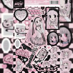 thumbnail for Korea domi same sweet Asian style character sticker ins Korean anime girl handbook material goo card sticker