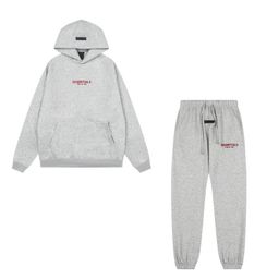 thumbnail for Foreign trade European and American fashion brand ESS fog three-dimensional letters classic autumn and winter fleece-lined men's and women's loose hooded sweater tide