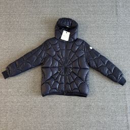 thumbnail for M Family Foreign Trade New All-Inclusive Hooded Lightweight Cotton Jacket, Spider Web, Radial Flared Joint Jacket, High-Street Style Luxurious Trendy Style