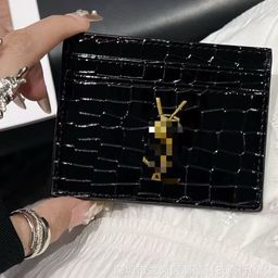 thumbnail for Factory direct batch crocodile pattern bright leather card bag wear-resistant card sleeve coin purse storage bag multi-card fashion brand spot batch high luxury