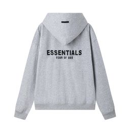 thumbnail for Foreign trade European and American fashion brand ESS fog three-dimensional letters classic autumn and winter fleece-lined men's and women's loose hooded sweater tide