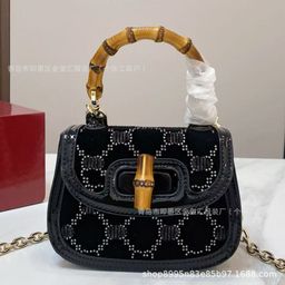 thumbnail for Directly Supplied Cross-Border New Classic Monogram Handbag with Sequins, Brushed Fabric, Crossbody Chain Saddle Bag for Women, High-End