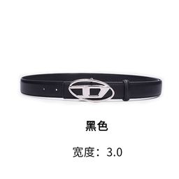 thumbnail for Korean Style Women&#039;s Belt New Letter D Buckle Black High-End Design Niche Versatile Jeans Trendy Leather