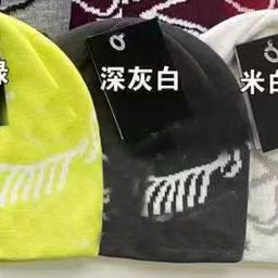 thumbnail for Autumn and winter: R letter jacquard beanie, thickened large version of the cuffed men's and women's versatile warm pullover hat, bird cold hat~