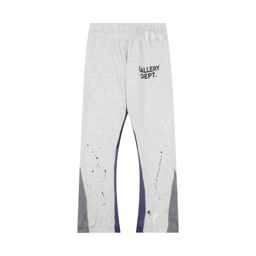 thumbnail for Correct version gallery dept print splicing drawstring high street casual sweatpants bootcut long trousers men and women Y2K