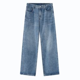 thumbnail for EF JEANS| Korean version of loose straight-leg and versatile jeans men's back elastic band slacks