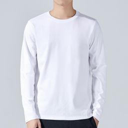 thumbnail for Spring men's cross-border wholesale men's long-sleeved T-shirt solid color cotton work team building cultural shirt one drop shipping