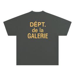 thumbnail for Marca da moda Gallery, camisetas versáteis de algodão com estampa de logotipo de letra simples, soltinhas e de manga curta para homens e mulheres, para usar em casal.