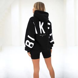 thumbnail for 2023 New Amazon Cross-border European and American Fashion Prints Thickened and Versatile Long Sleeve Loose Hooded Sweatshirt Women