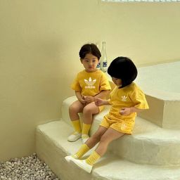 thumbnail for Sibling children's summer set, new short-sleeve short-sleeve children's shorts, children's shorts, two-piece sports set