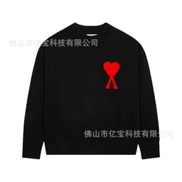 thumbnail for Breaking News! Ami Knitwear Round Neck 25Ss Autumn and Winter New Heart Jacquard Loose Lazy Cross-Border Pullover Knitwear
