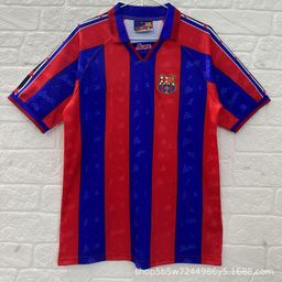 thumbnail for Camisa retrô Manchester United Santos Espanha Barcelona Itália Juventus camisa de futebol retrô de manga curta camisa nostálgica