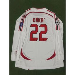 thumbnail for 06-07ac Milan away milan vintage jersey Kakamaldini long sleeve commemorative football shirt wholesale