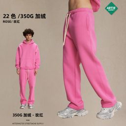 thumbnail for 2026 Fall/Winter New 350g Thick Straight Fleece Solid Color Men's Pants Loose Athleisure Pants Men's