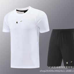 thumbnail for Nk Style Casual Short-Sleeved Pants Training Suit Football Jersey Class Uniform Team Uniform Export Sports Fitness Running Suit