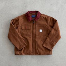 thumbnail for In stock: Heavyweight vintage J130 American hooded pre-loved washed distressed canvas cotton jacket jacket for men and women