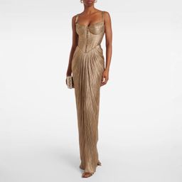 thumbnail for Cross-border 2025 European and American New Pleated Bronzing Lace-up Dress INS Casual Party Slit Women's Dress Skirt