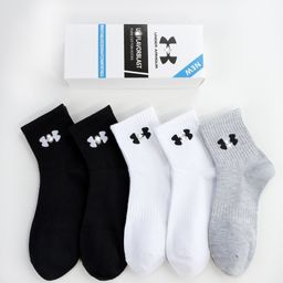 thumbnail for Anma Nai Biao Three-Color Socks Black, White, Gray Boxed Cotton Unisex Socks Mid-High Tube Running Sports Non-Slip Wholesale