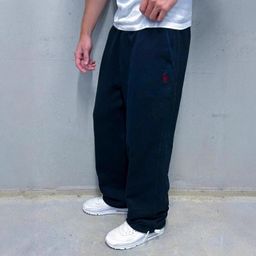 thumbnail for 2025 Cross-border European and American retro street trends hip-hop casual elastic waist pony loose solid color athleisure pants