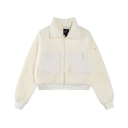thumbnail for ALOGANT Fall/Winter four-color lambswool cropped jacket jacket women's casual stand-up collar zipper jacket loose top