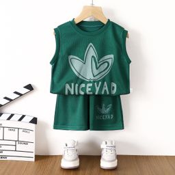 thumbnail for Colete de verão infantil terno esportivo malha estilo de secagem rápida casual menino sem mangas fino terno de futebol