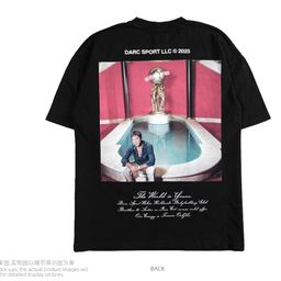thumbnail for Ds Wolf Head American Fitness Trend Brand T-Shirt Heavyweight 260g Large Size Pure Cotton Round Neck Short Print 346-41
