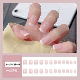thumbnail for Simple Jelly Powder French White Edge Nail Art Nail Tablets Factory Direct Fake Nail Patches Wear Nail Products Wholesale