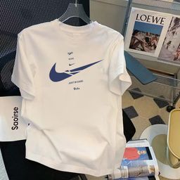 thumbnail for Trendy Brand Pure Cotton T-Shirt 2026 Internet Celebrity Style Men's Loose Fit Large Size Round Neck Printed Sports Short-Sleeve Base Shirt