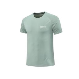 thumbnail for Brand LOGO Ice Silk Elastic Fitness Short-sleeved T-shirt Men's Summer Loose Breathable Quick-drying Sweat-wicking Casual Top