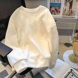 thumbnail for Trendy Brand Internet Celebrity Pure Cotton terry Cotton Sweat New Men's Loose plus size Crewneck Printed Sports Base Top