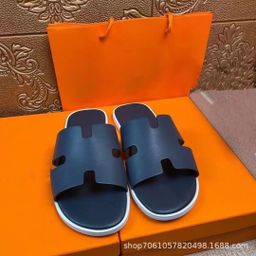 thumbnail for European 2025 New Summer Lightweight One-Layer Genuine Leather Cowhide Slippers for Men, Summer Trendy Luxury Hot Item