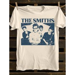 thumbnail for Cross-border men's and women's versatile retro rock style The Smiths band print white loose slimming top