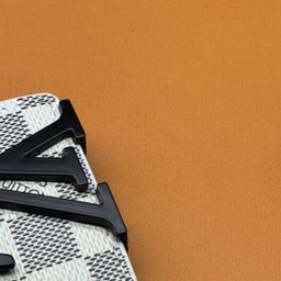 thumbnail for L men's belt with smooth buckle V-letter belt, youth plaid pants belt, trendy casual waistband, business versatile