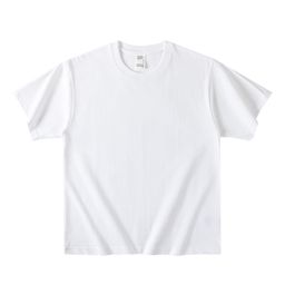 thumbnail for Xinjiang cotton 400g heavy white cotton short sleeve men's t-shirt couple wear body shirt undershirt american half-sleeved women's tee