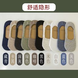 thumbnail for Meias de barco masculinas de boca rasa invisível meias de algodão de verão finas de silicone antiderrapantes meias masculinas de verão absorventes de suor estilo de verão masculino