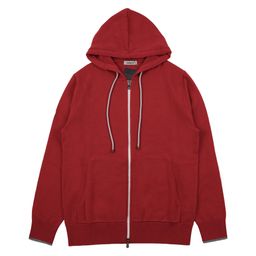 thumbnail for 男士50%羊毛50%腈纶混纺连帽针织外套 12针30支 厚款 休闲百搭