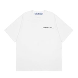 thumbnail for 2025 Summer New Spot Wholesale Off Short-Sleeved Loose Oil Painting Arrow Print Ow Men&#039s and Women&#039s T-Shirt 260g Cotton