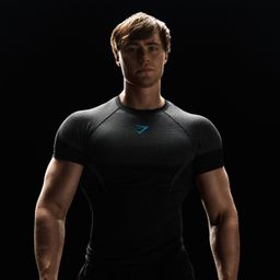 thumbnail for Gymshark Shark Fitness ONYX Series Elastic Breathable Skinny Fitness Suit