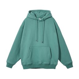 thumbnail for European and American high street tide brand 360g polar fleece fleece-lined basic hooded sweater hoodies hoodie